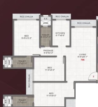 Adityaraj Gurukripa CHS 3 BHK Layout