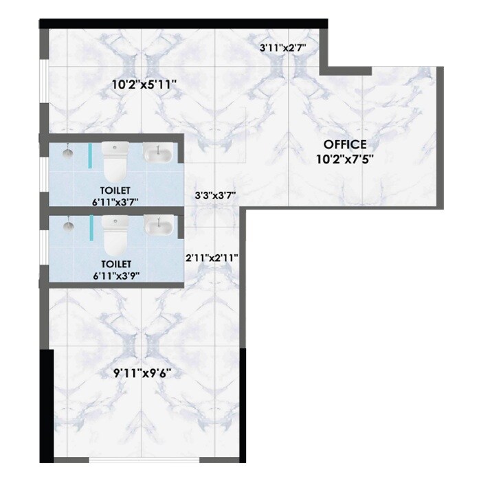 Floor plan of 453 Sq. Ft. Office Space in Adityaraj Midtown, Mumbai