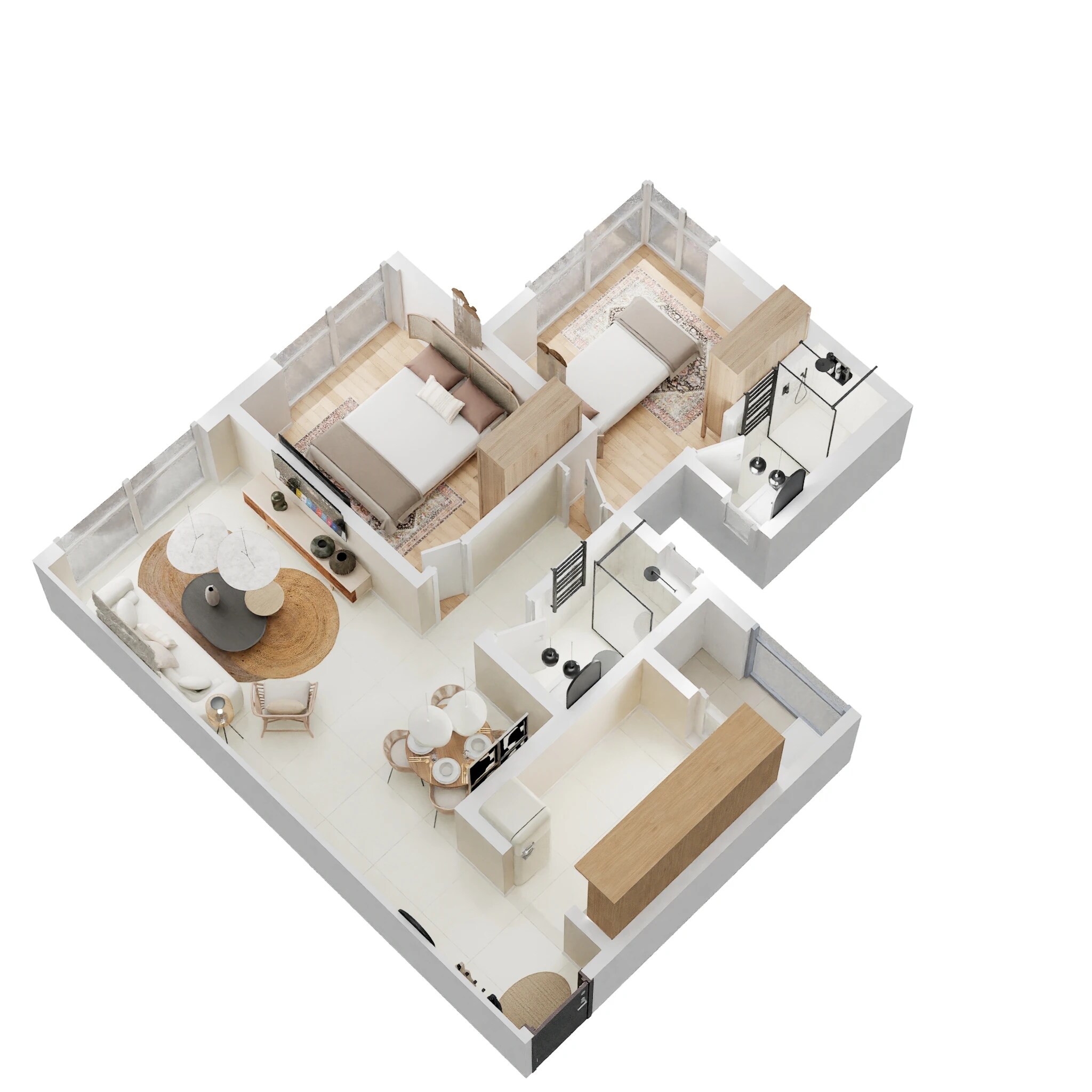 Floor plan of 2 BHK 626 Sq. Ft. Apartment in Adityaraj Paradise, Mumbai