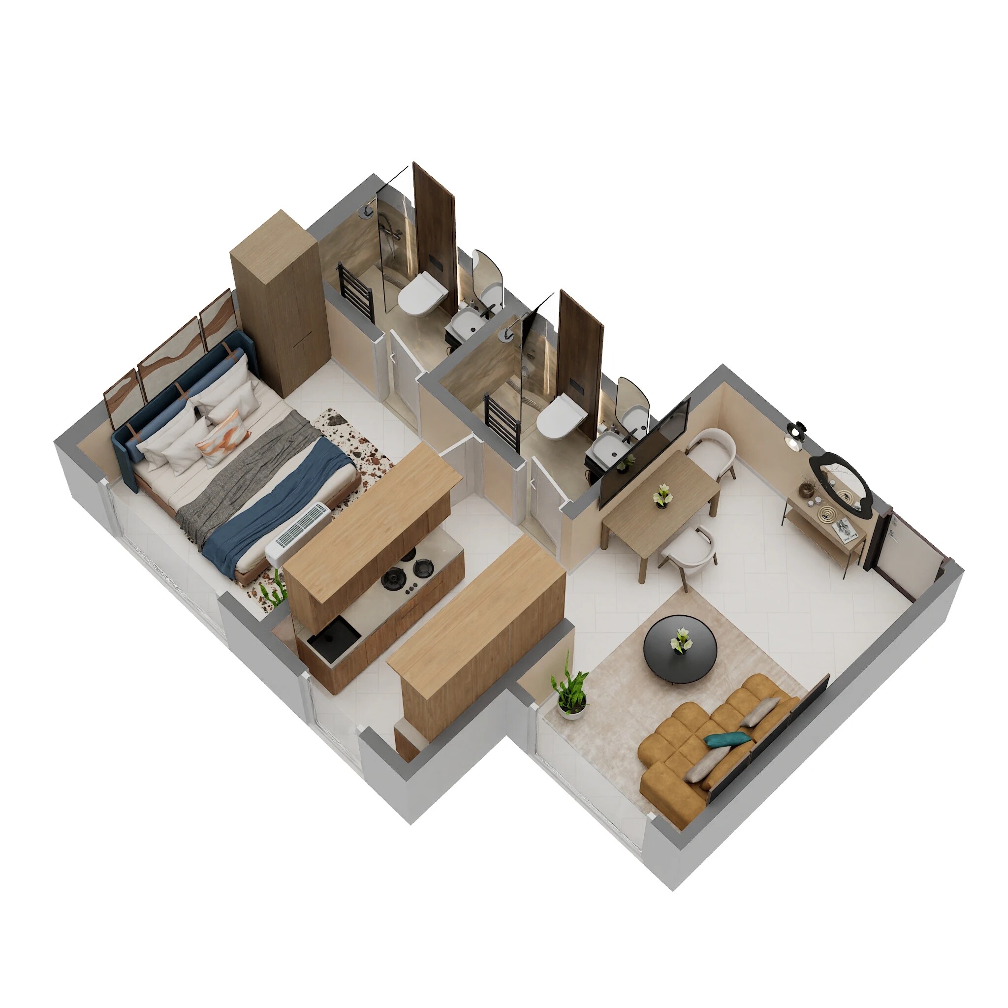 1 BHK 400 Sq. Ft. Apartment