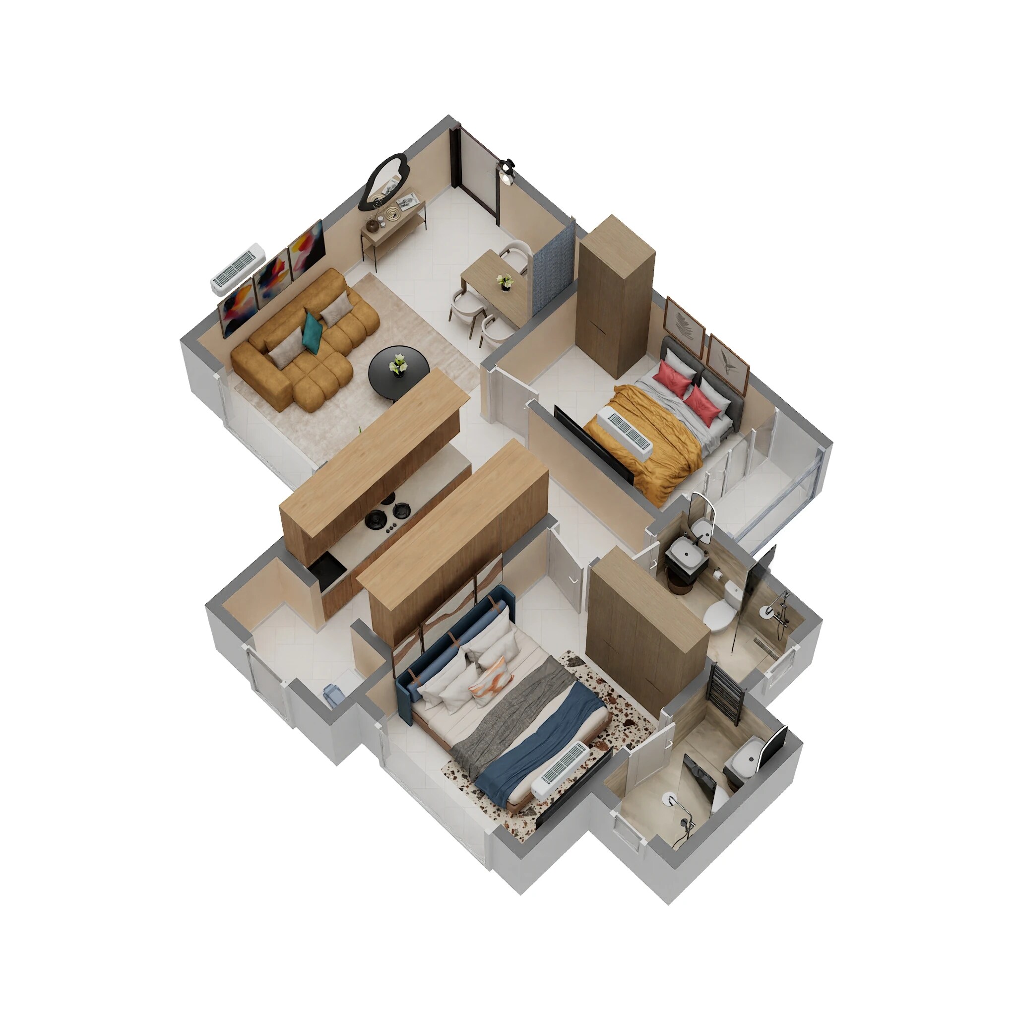 2 BHK 528 Sq. Ft. Apartment