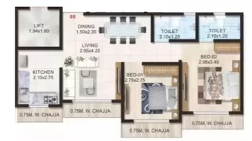  2 BHK Apartment at Adityaraj Sai Prasad, Vikhroli East – for Sale