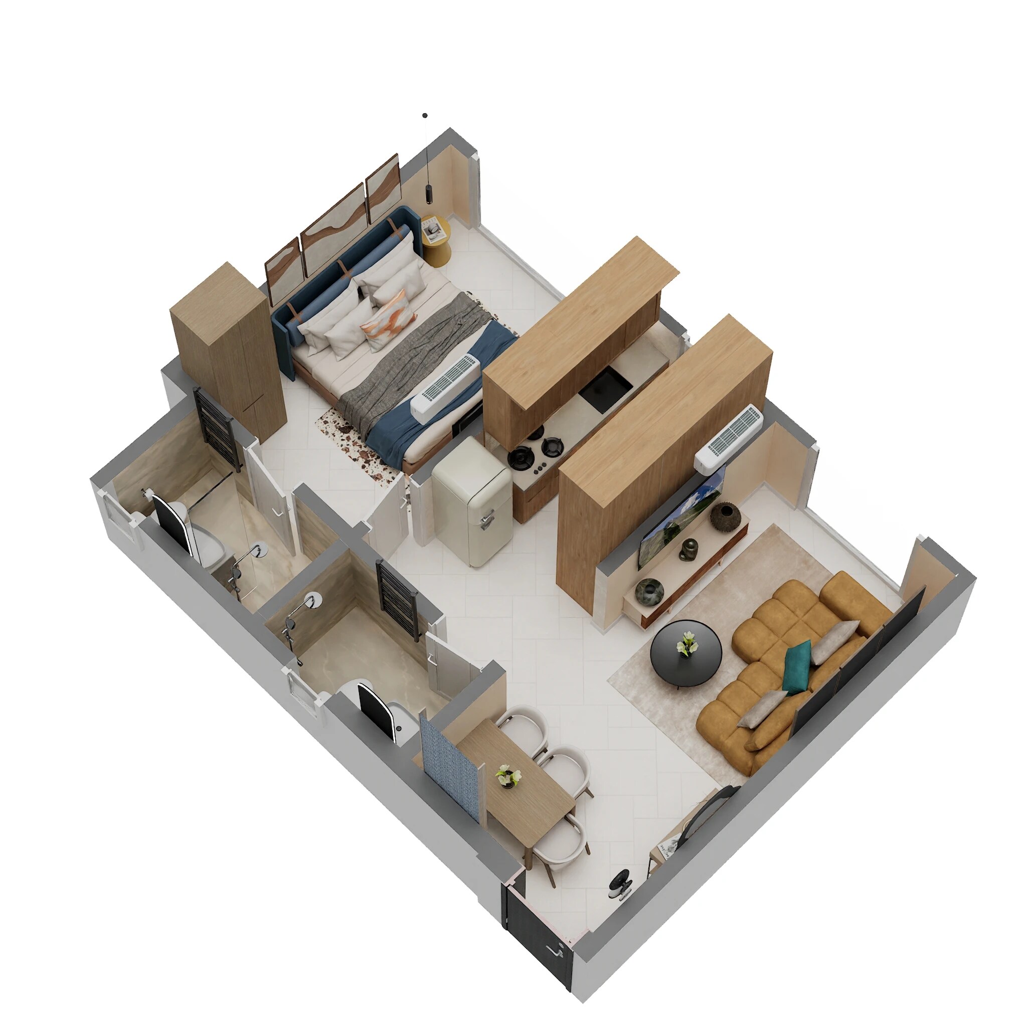Floor plan of 1 BHK 443 Sq. Ft. Apartment in Adityaraj Springs, Mumbai
