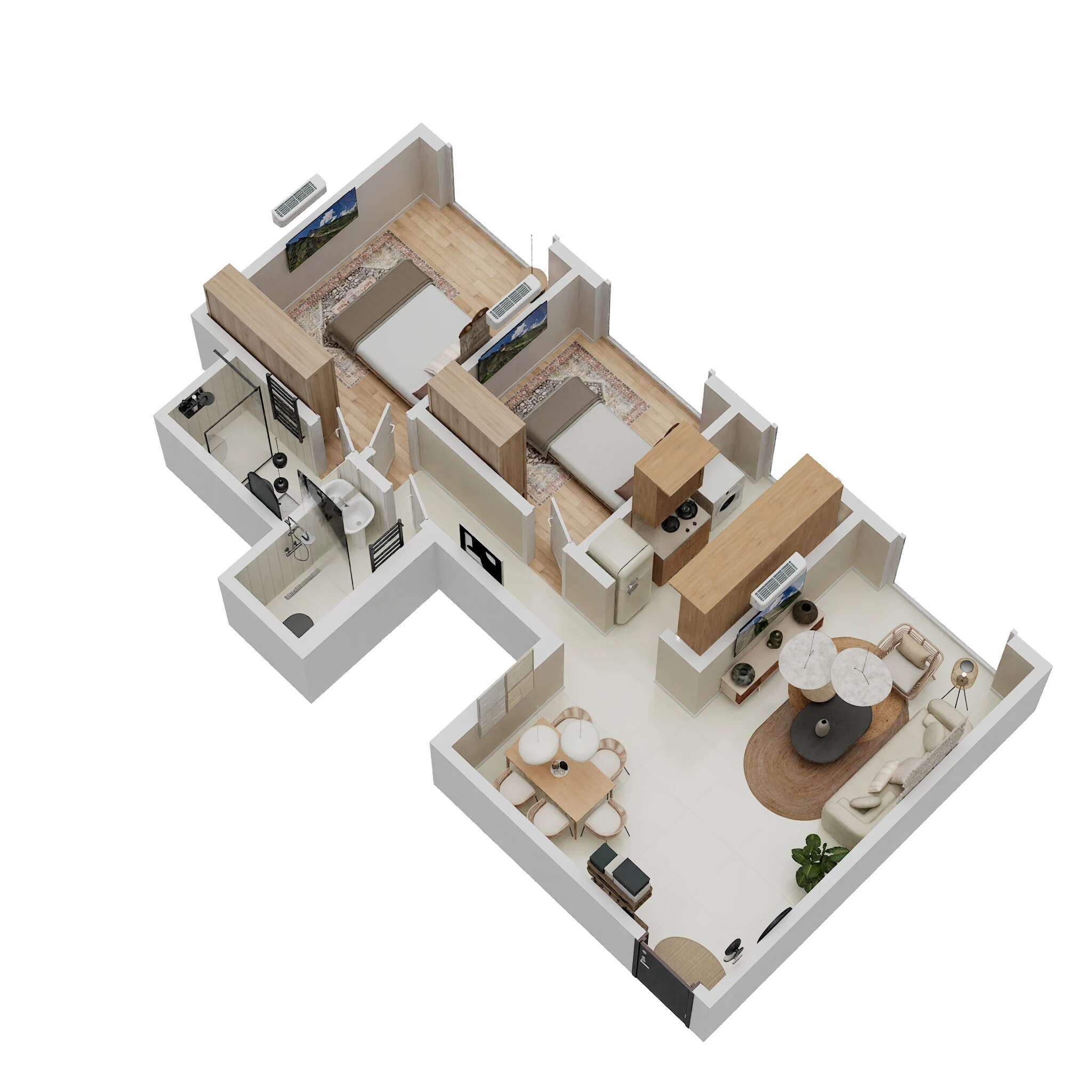 2 BHK 618 Sq. Ft. Apartment