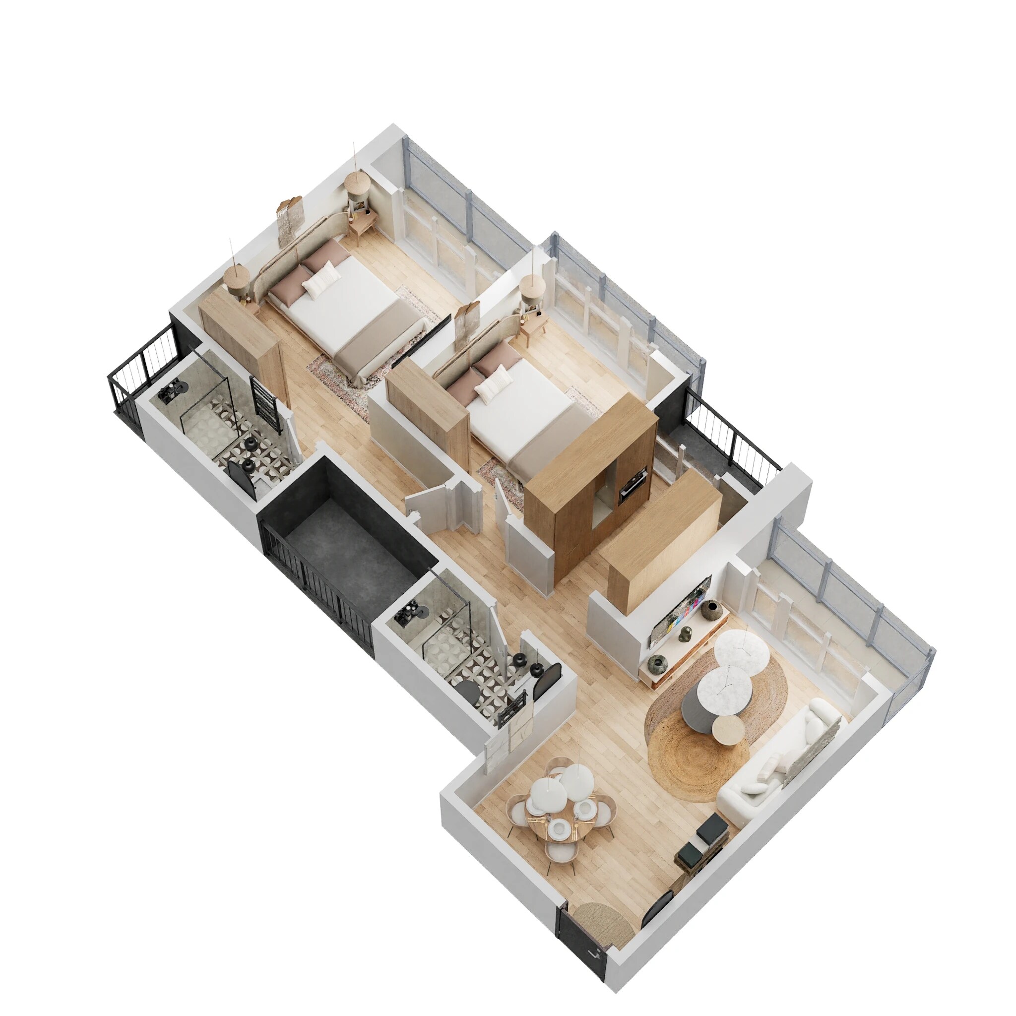 2 BHK 622 Sq. Ft. Apartment