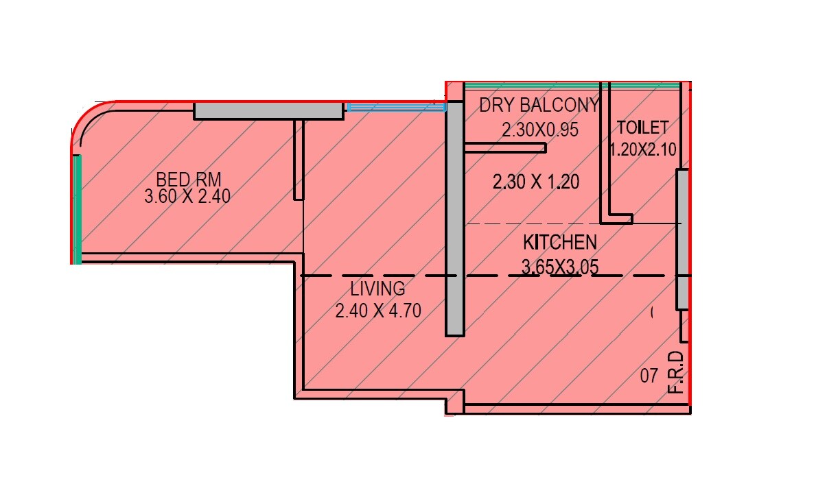1 BHK 443 Sq. Ft. Apartment