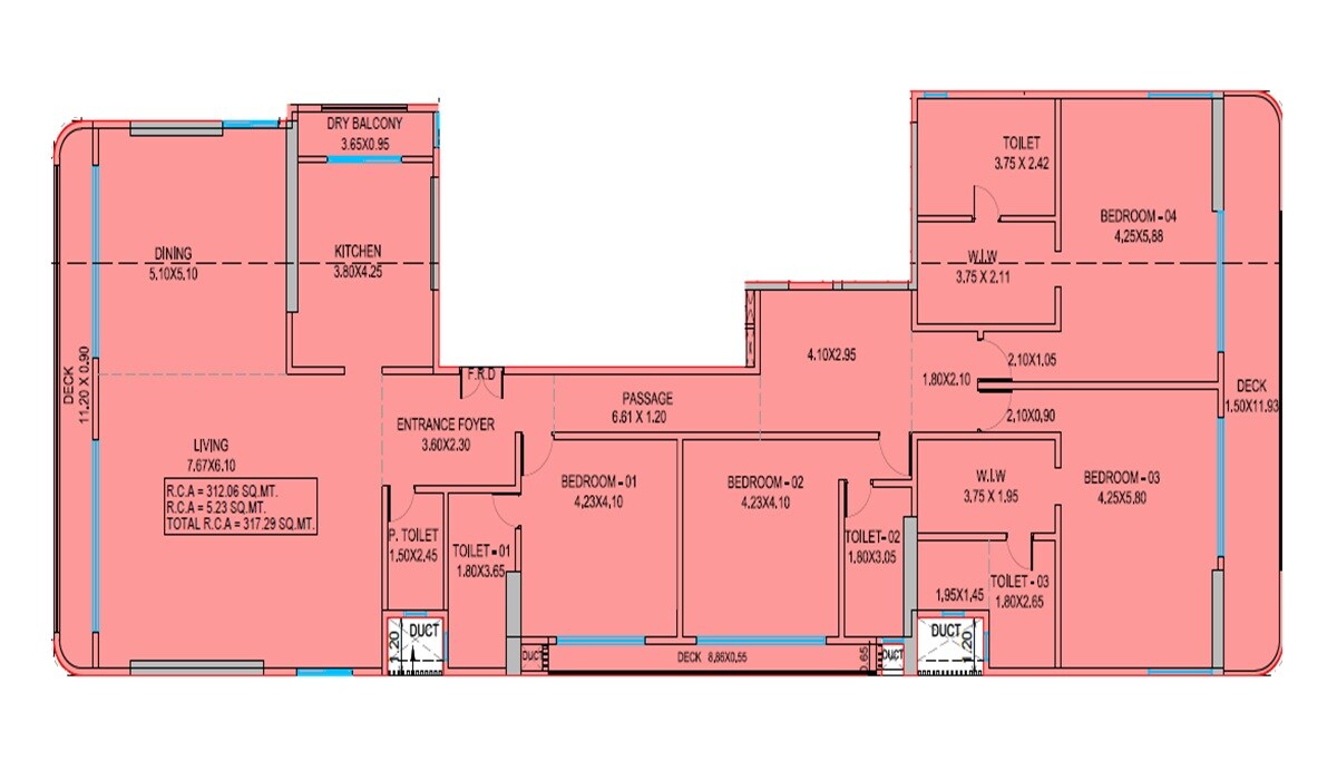 4 BHK 3415 Sq. Ft. Apartment