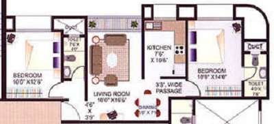 2 BHK 990 Sq. Ft. Apartment in Agarwal Trinity Towers