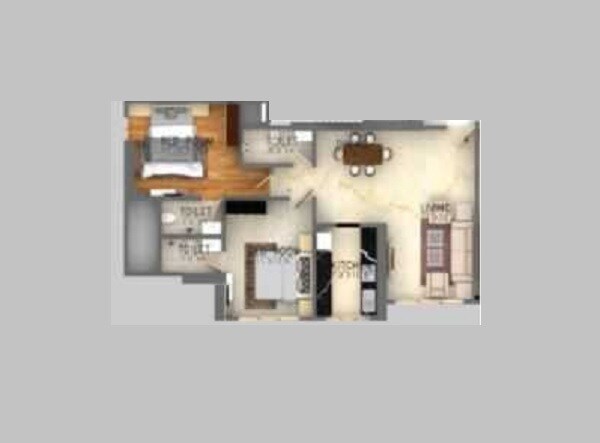 Floor plan of 2 BHK 790 Sq. Ft. Apartment in AH Heights, Mumbai