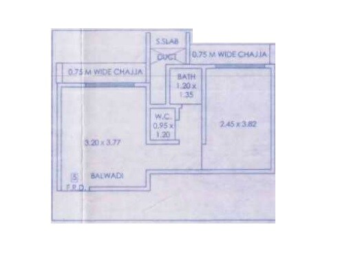 Floor plan of 300 Sq. Ft. Studio in Aishwarya Optima, Mumbai