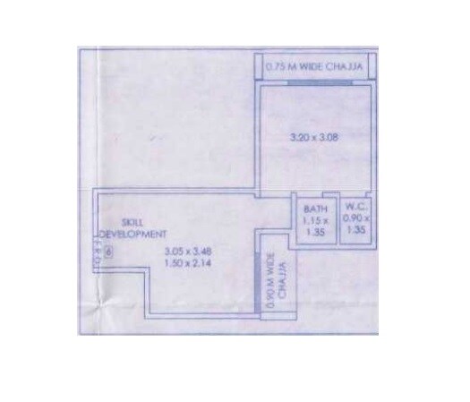 Floor plan of 311 Sq. Ft. Studio in Aishwarya Optima, Mumbai