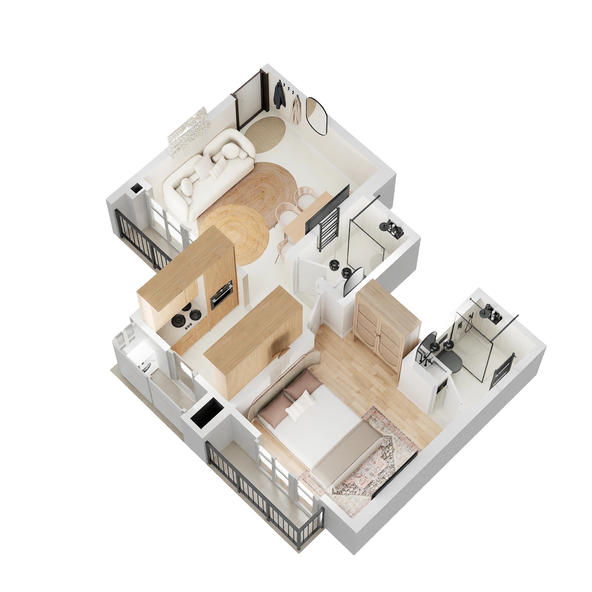 Floor plan of 1 BHK 379 Sq. Ft. Apartment in Ajmera 78 Lake Town, Mumbai