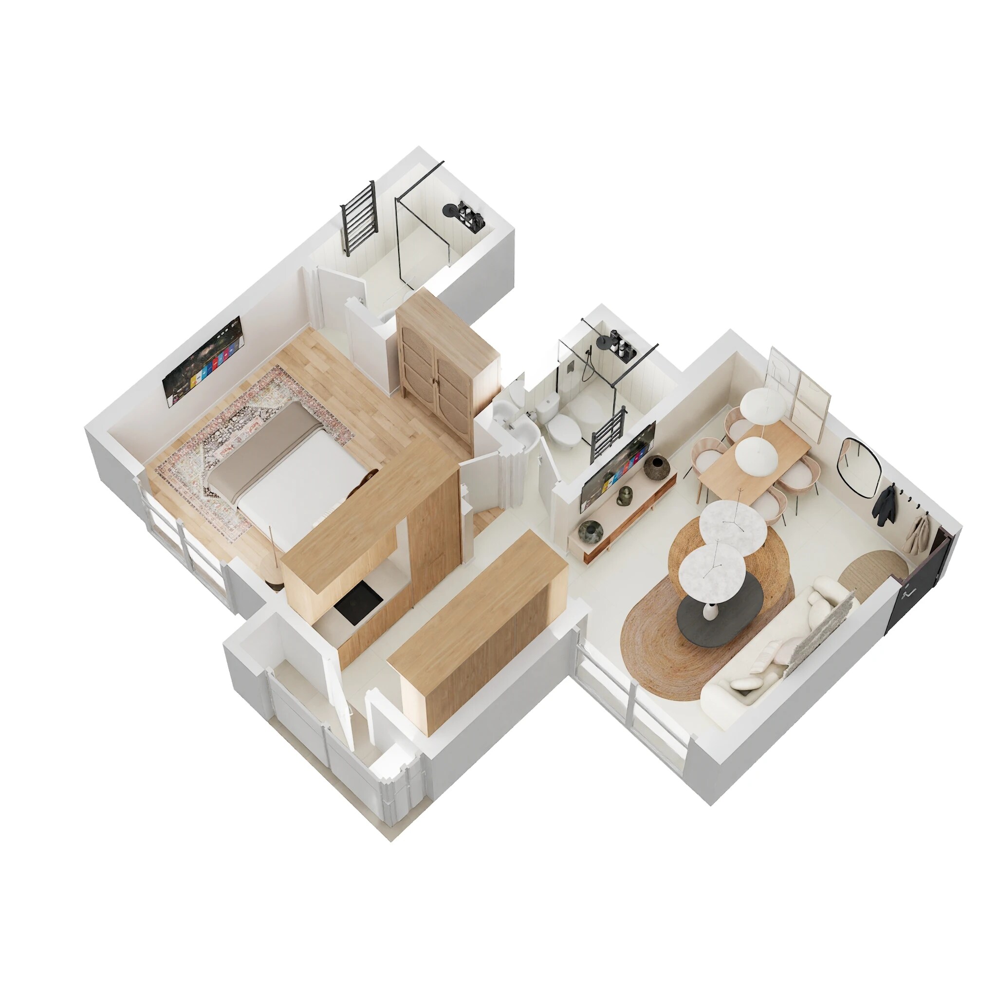 Floor plan of 1 BHK 409 Sq. Ft. Apartment in Ajmera 78 Lake Town, Mumbai