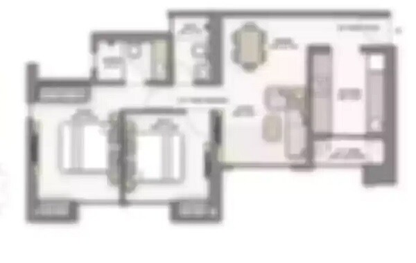 Floor plan of 2 BHK 837 Sq. Ft. Apartment in Ajmera Eden, Mumbai