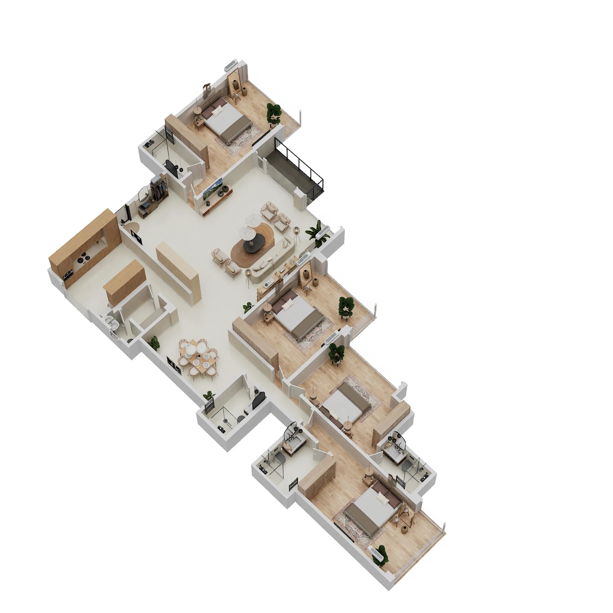 Floor plan of 4 BHK 2089 Sq. Ft. Apartment in Ajmera Prive, Mumbai