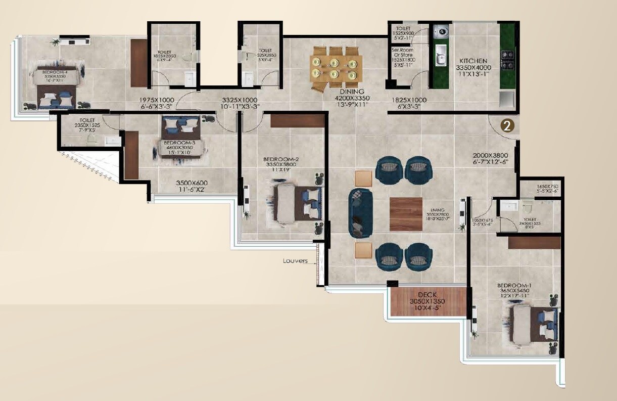 Other, ajmera-prive 4 Bedroom 2089 Sq.Ft. Apartment In Juhu Mumbai 9180356