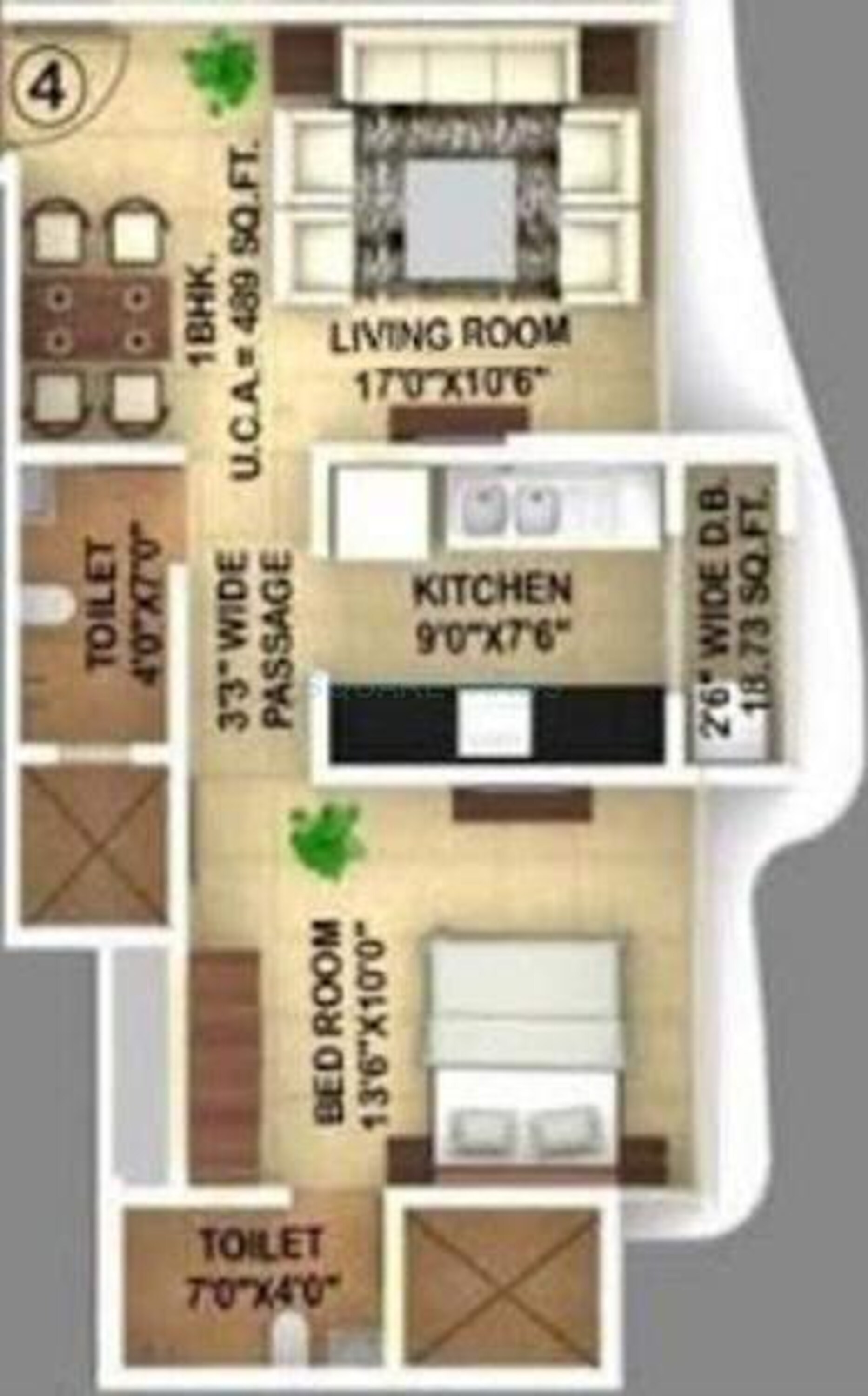 ajmera regalia apartment 1bhk 693sqft1