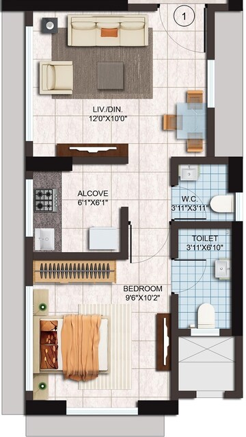  1 BHK Apartment at Ajmera Serene, Dadar East – for Sale