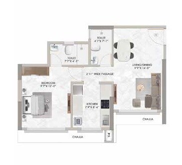 1 BHK 435 Sq. Ft. Apartment