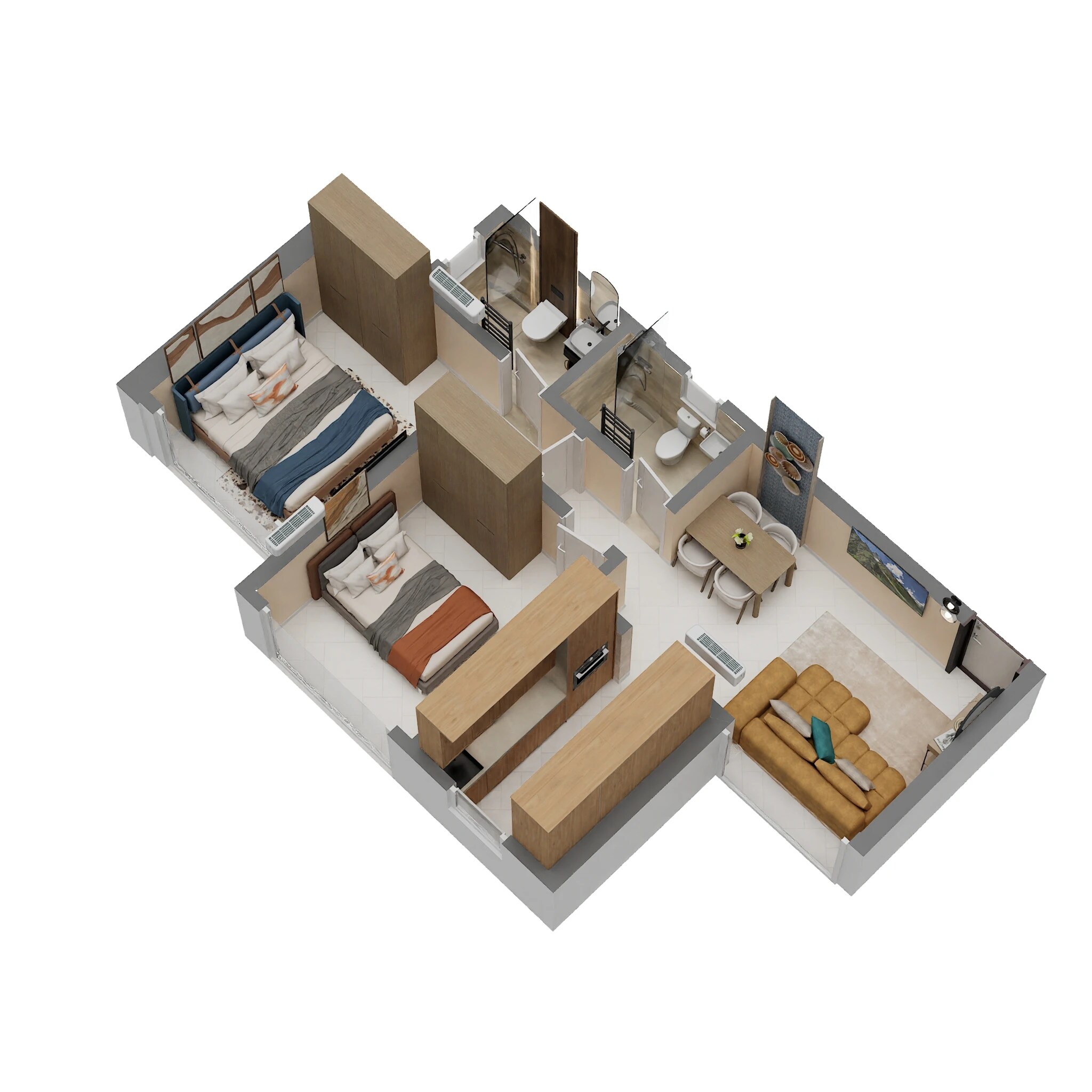 2 BHK 584 Sq. Ft. Apartment