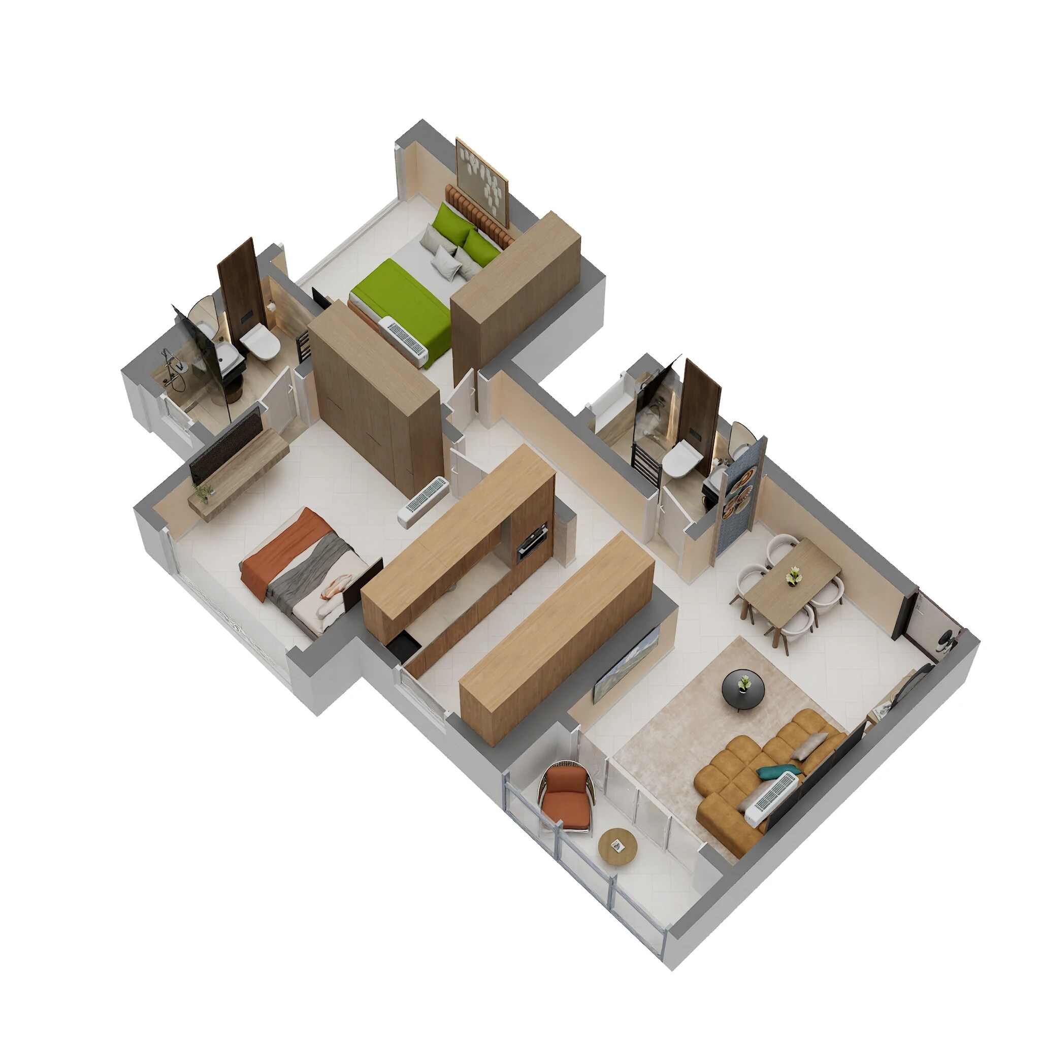 2 BHK 653 Sq. Ft. Apartment