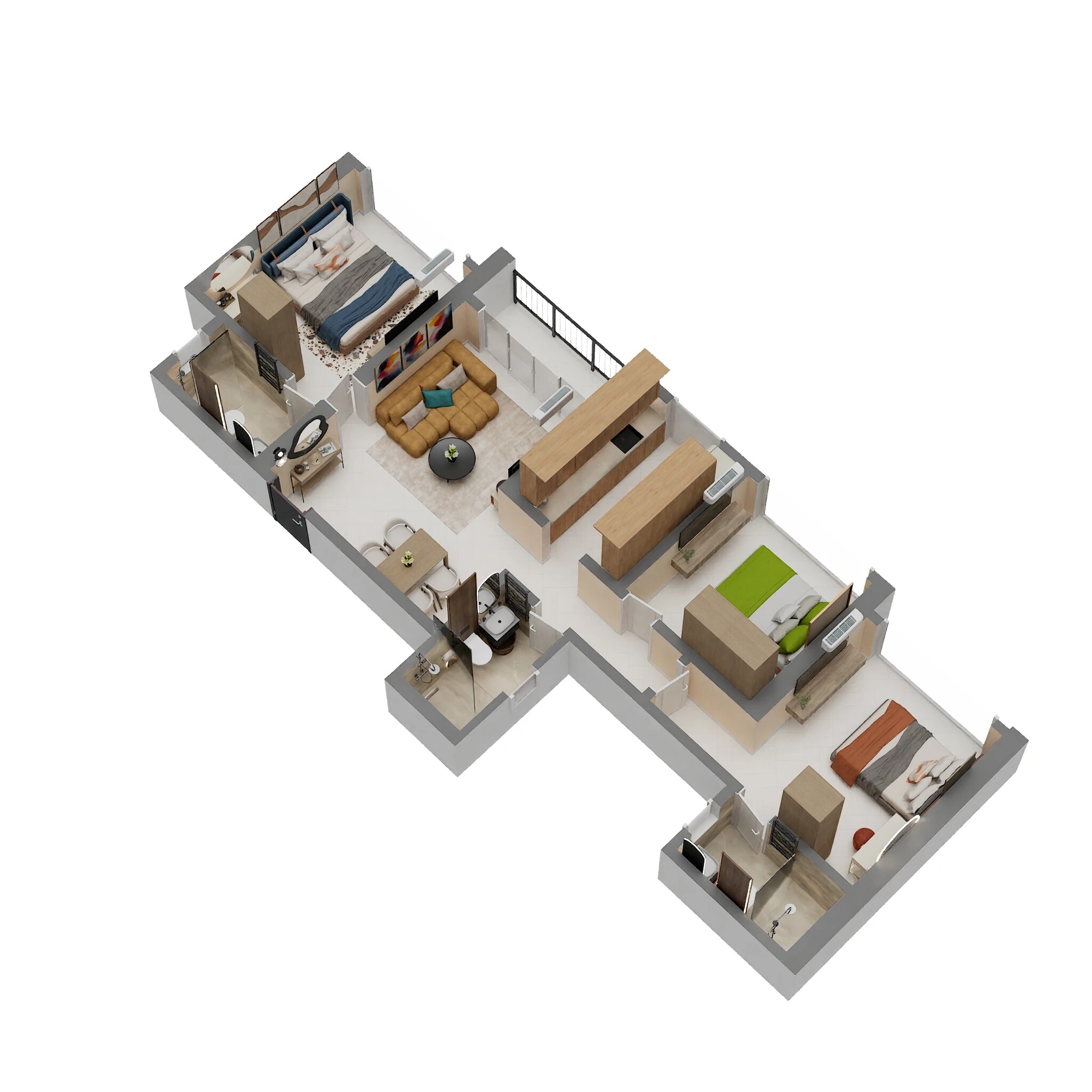 3 BHK 862 Sq. Ft. Apartment