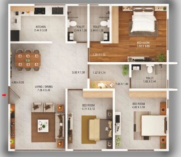  3 BHK Apartment at Akruti Kalaya Tower, Prabhadevi – for Sale