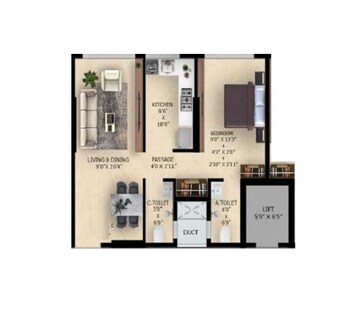  1 BHK Apartment at Alag Aranya, Pant Nagar – for Rent