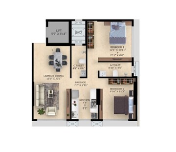  2 BHK Apartment at Alag Aranya, Pant Nagar – for Rent