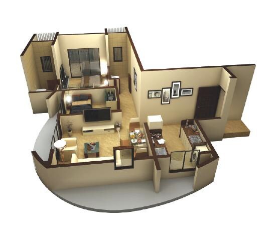 Floor plan of 1 BHK 470 Sq. Ft. Apartment in Alamdar Al-Fatema Heights, Mumbai
