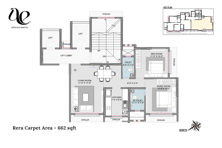 2 BHK 662 Sq. Ft. Apartment in Alliance Eternis