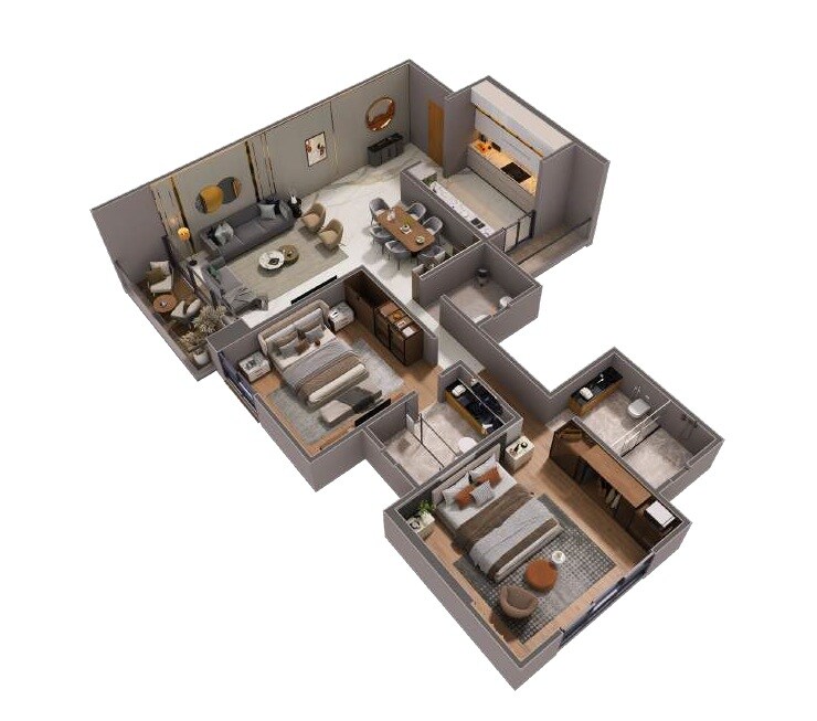 2 BHK 838 Sq. Ft. Apartment