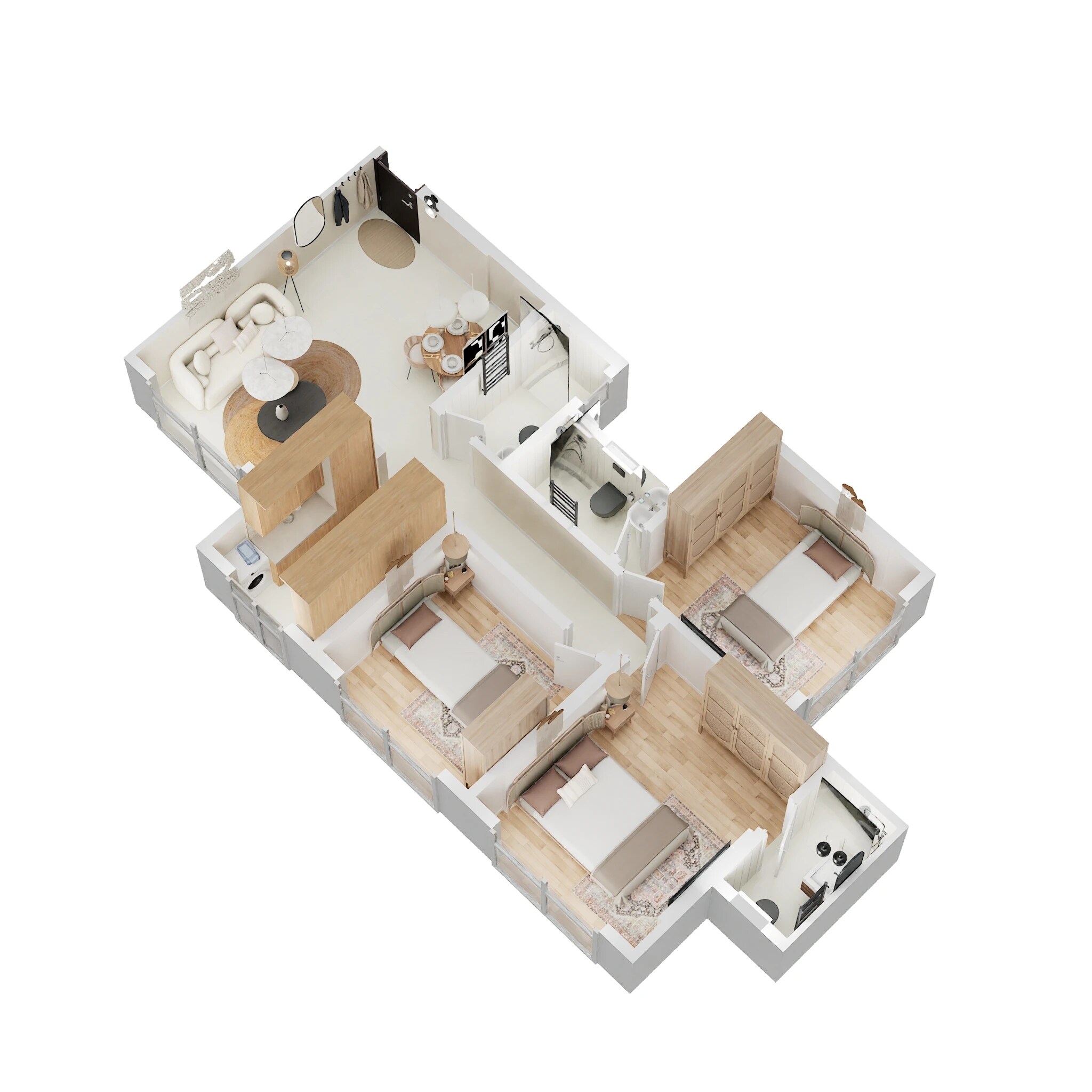 Floor plan of 3 BHK 949 Sq. Ft. Apartment in Alpine Primo, Mumbai