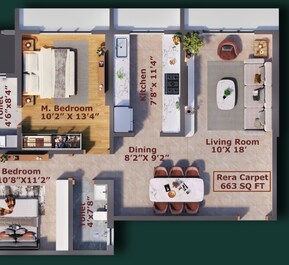 2 BHK 663 Sq. Ft. Apartment in Alpine Vistara