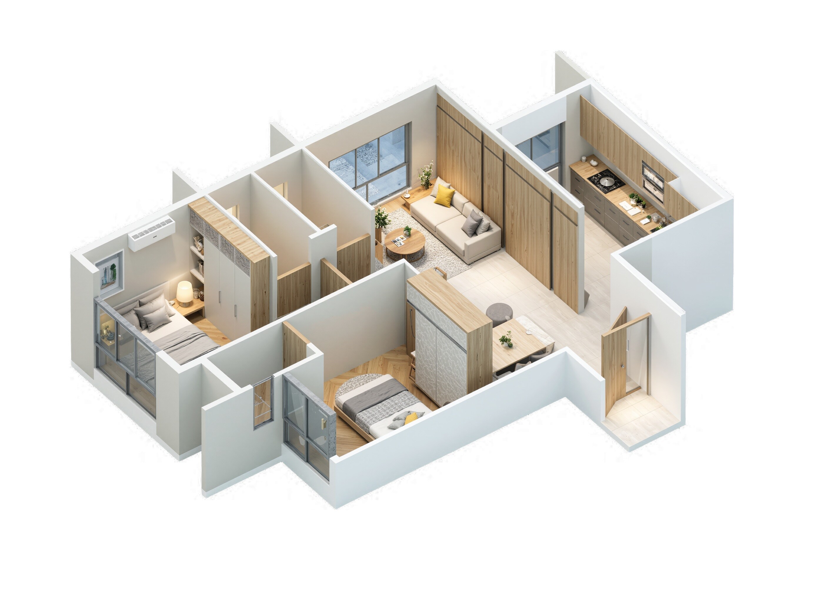 2 BHK 651 Sq. Ft. Apartment