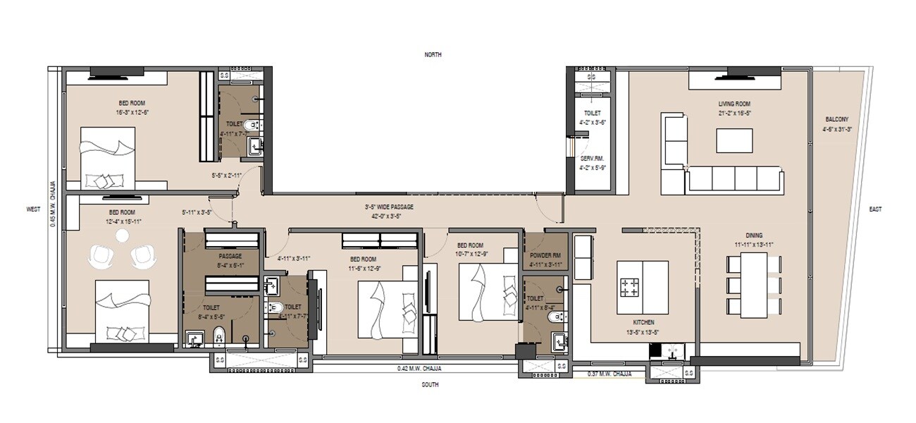 4 BHK 2086 Sq. Ft. Apartment