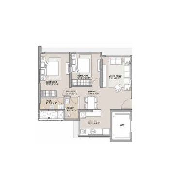 2 BHK 680 Sq. Ft. Apartment in Ambit Primoris