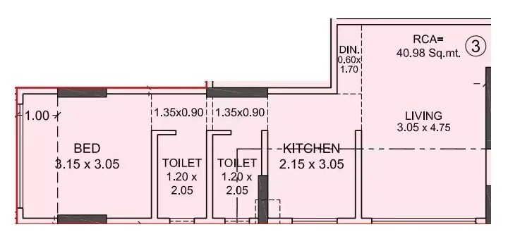 1 BHK 441 Sq. Ft. Apartment