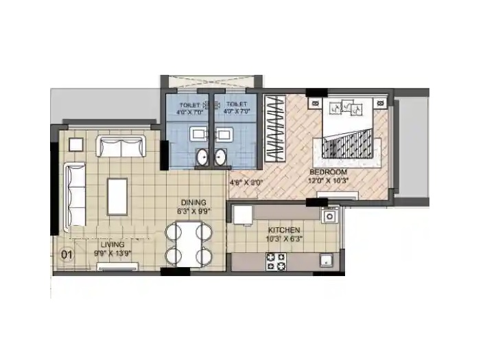 Anon Mulund Giriraj CHS 1 BHK Layout