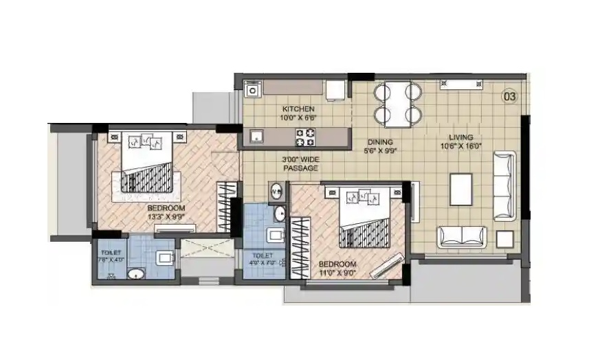 Anon Mulund Giriraj CHS 2 BHK Layout