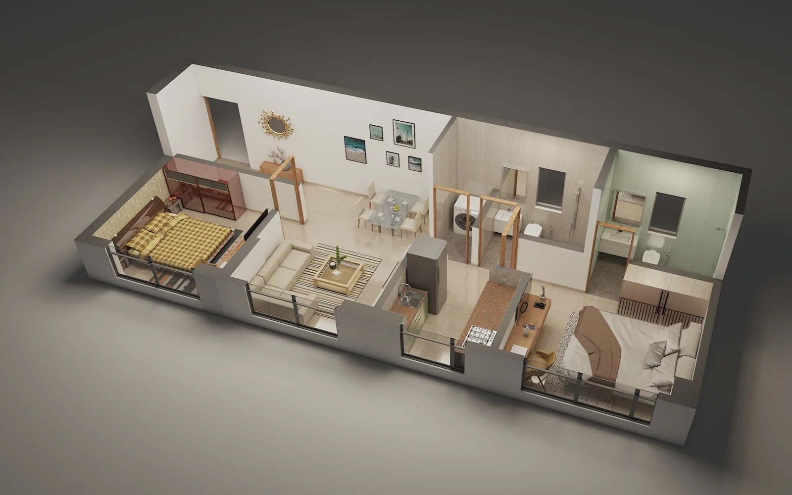 2 BHK 581 Sq. Ft. Apartment