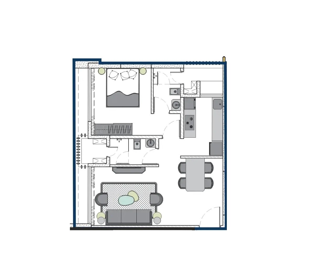 Floor plan of 1 BHK 430 Sq. Ft. Apartment in Aplite Sapphire, Mumbai