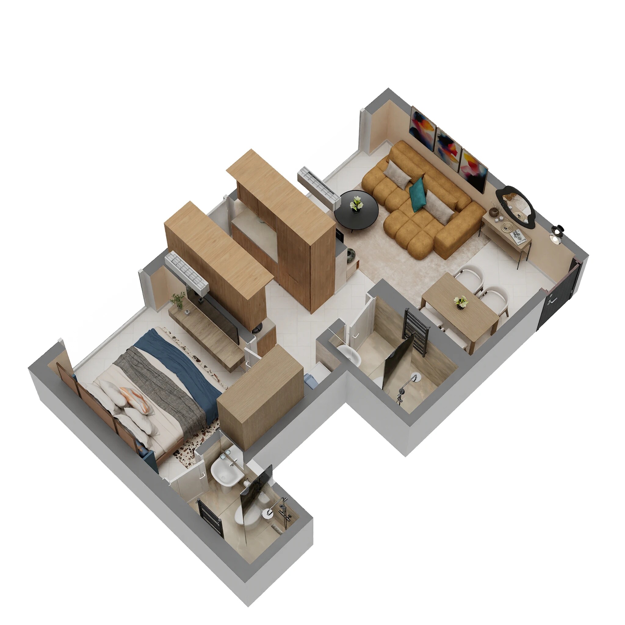 Floor plan of 1 BHK 428 Sq. Ft. Apartment in Apollo Konark Vaayu, Mumbai