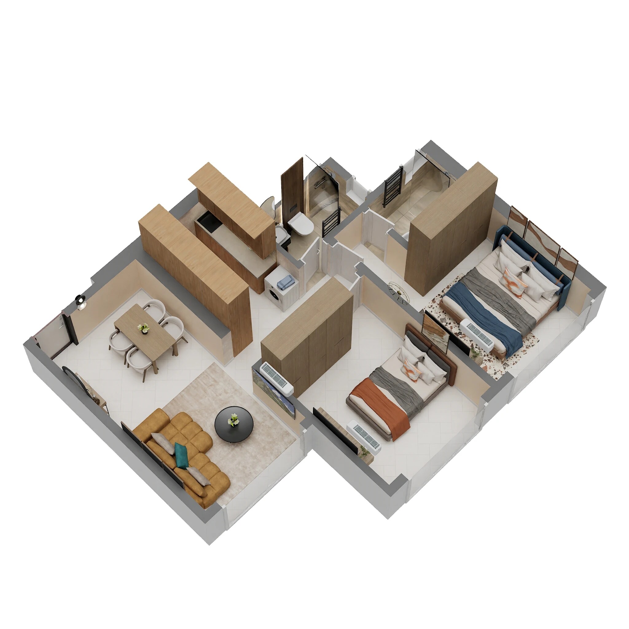 2 BHK 580 Sq. Ft. Apartment