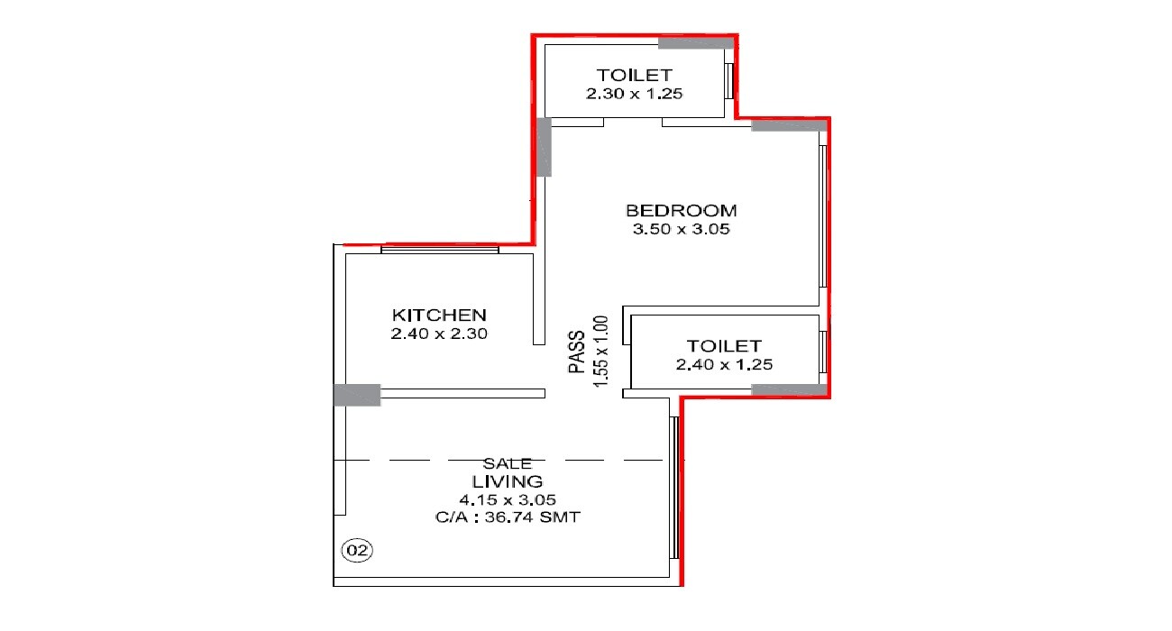 1 BHK 395 Sq. Ft. Apartment