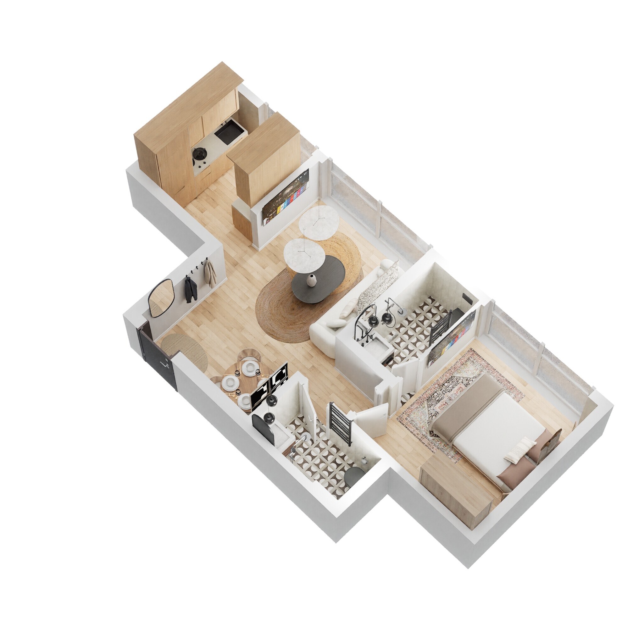 Floor plan of 1 BHK Apartment - 409 sq. ft. in Arcade Serene, Mumbai