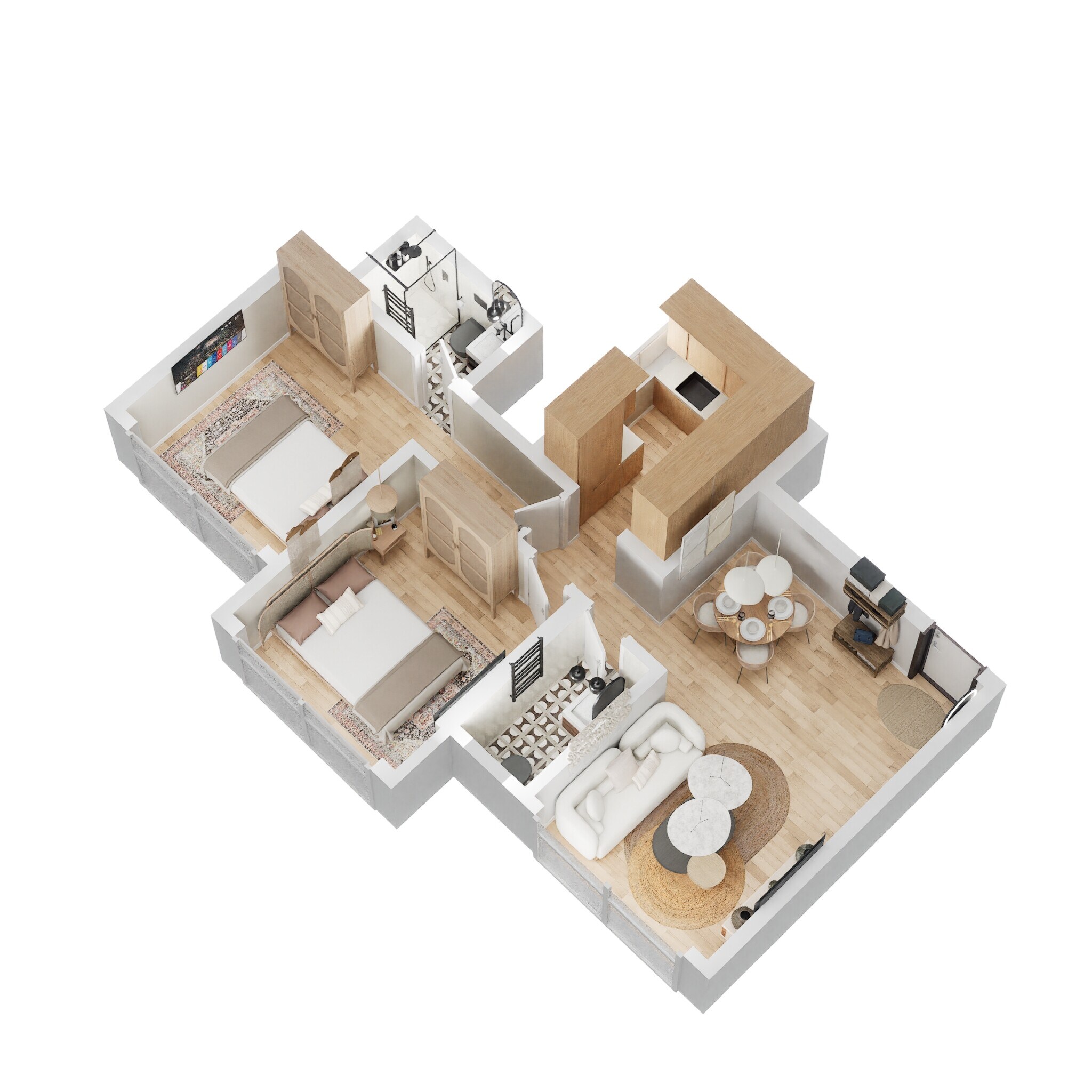 Floor plan of 2 BHK Apartment - 604 sq. ft. in Arcade Serene, Mumbai