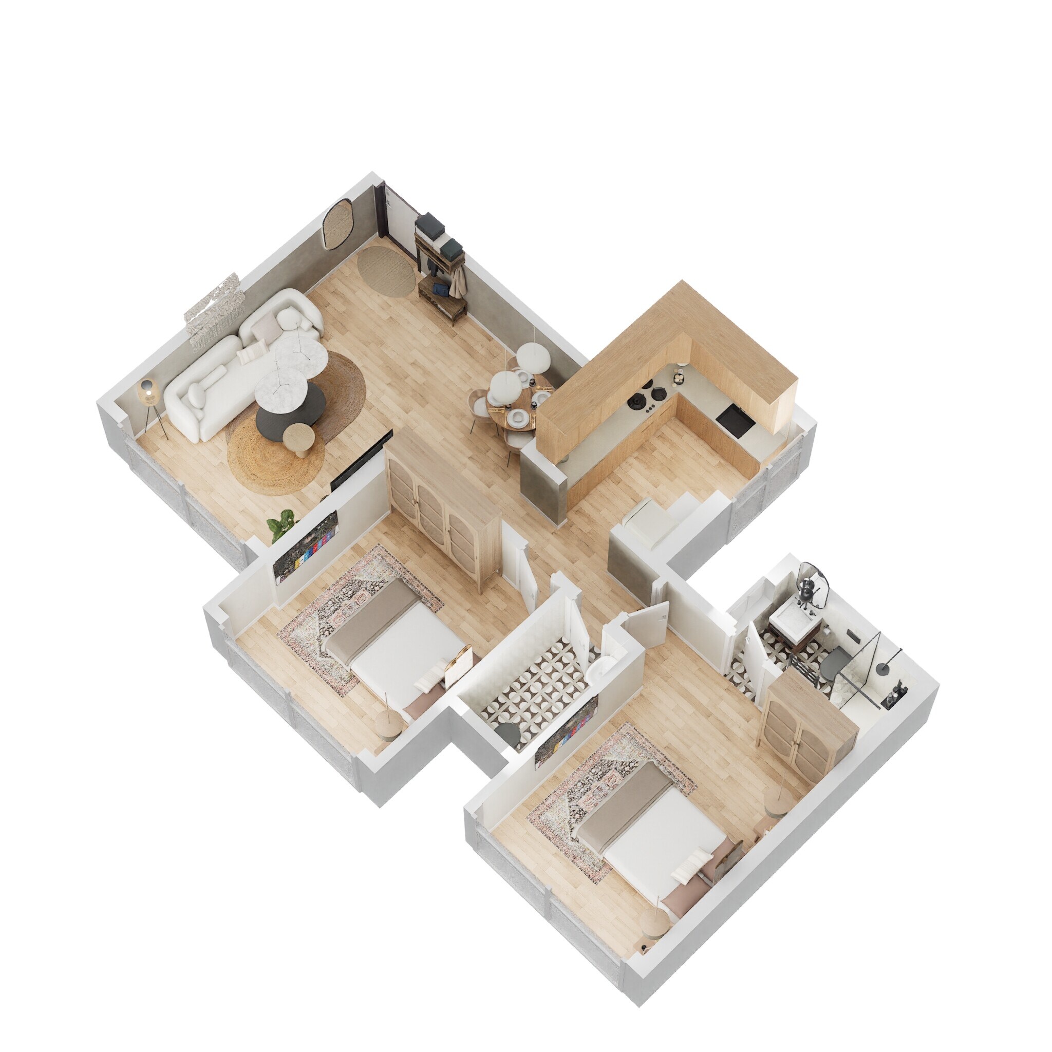 Floor plan of 2 BHK Apartment - 702 sq. ft. in Arcade Serene, Mumbai