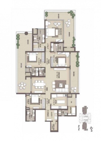 Floor plan of 4 BHK 4170 Sq. Ft. Apartment in Ariisto Sommet, Mumbai