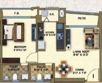 1 BHK 346 Sq. Ft. Apartment in Arkade Art Phase 2
